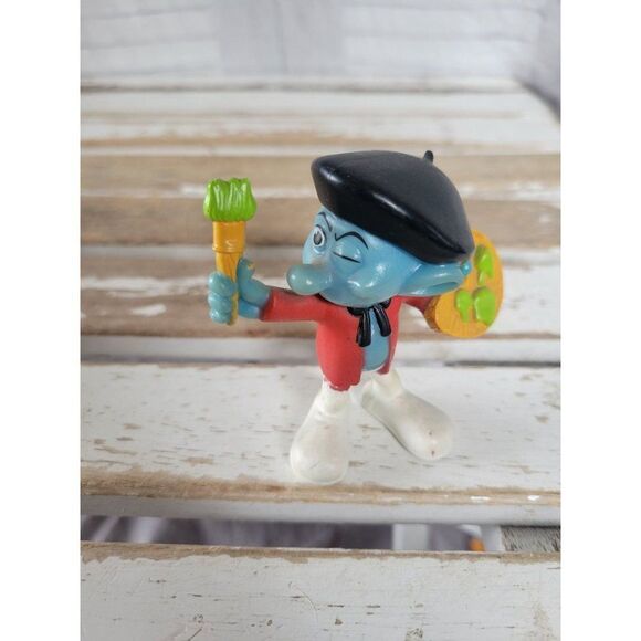 Peyo Smurf painter 2011 figurine toy vintage - Picture 1 of 9